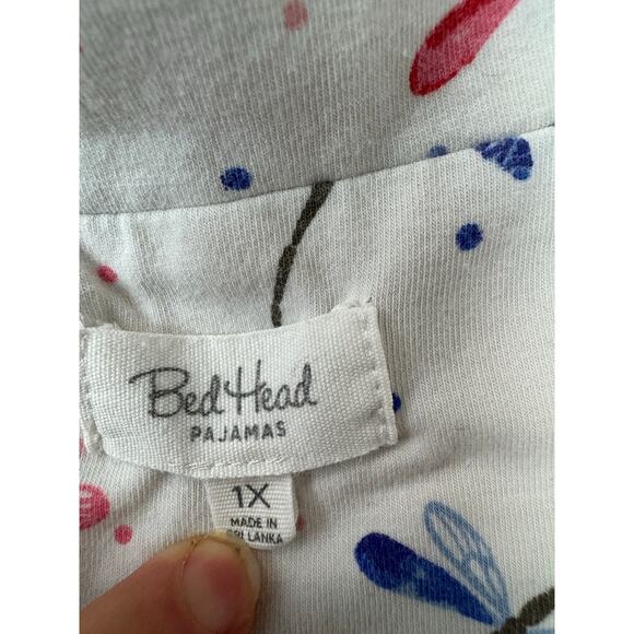 BedHead Pajama Set Dragonflies Short Sleeve Crop Pants 100% Cotton Plus Size 1X - Picture 8 of 11